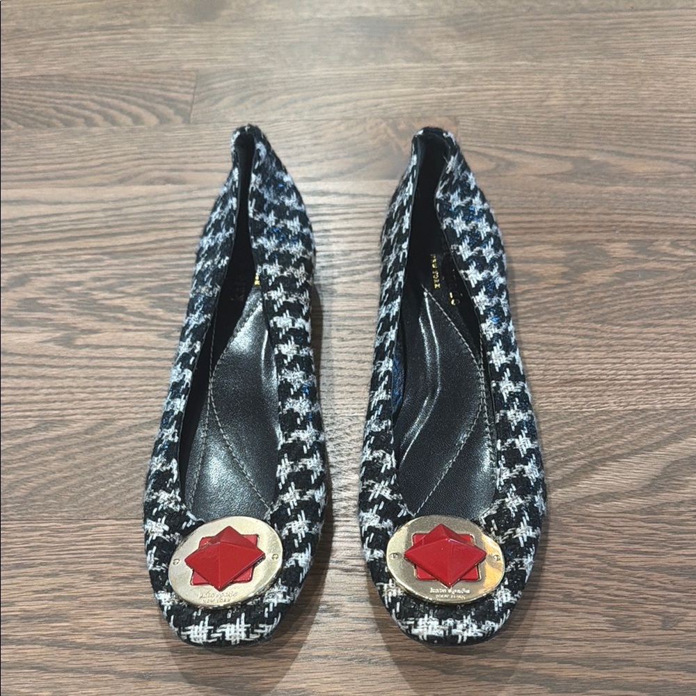 Kate Spade Houndstooth Ballet Flats